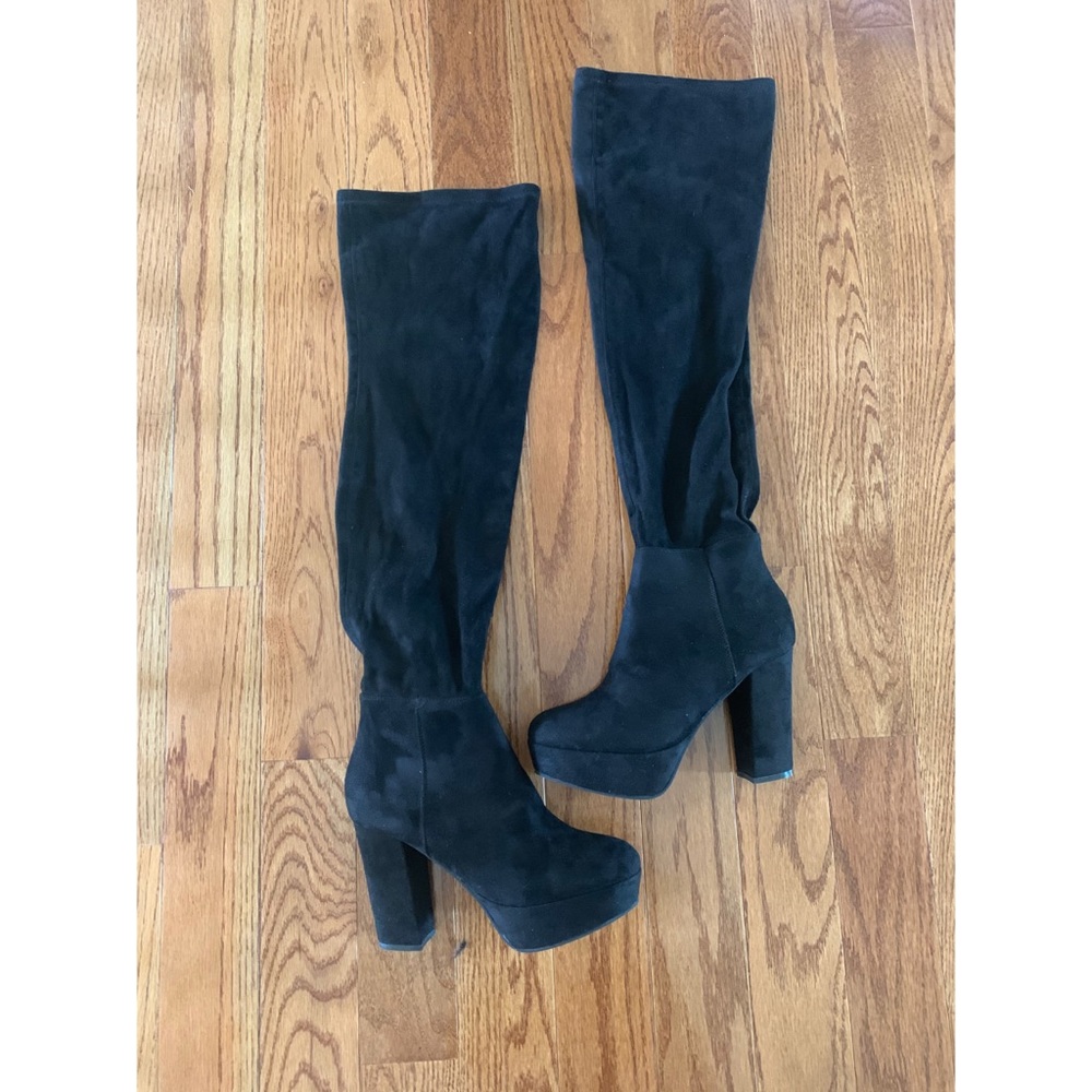 Platform over the knee boots
